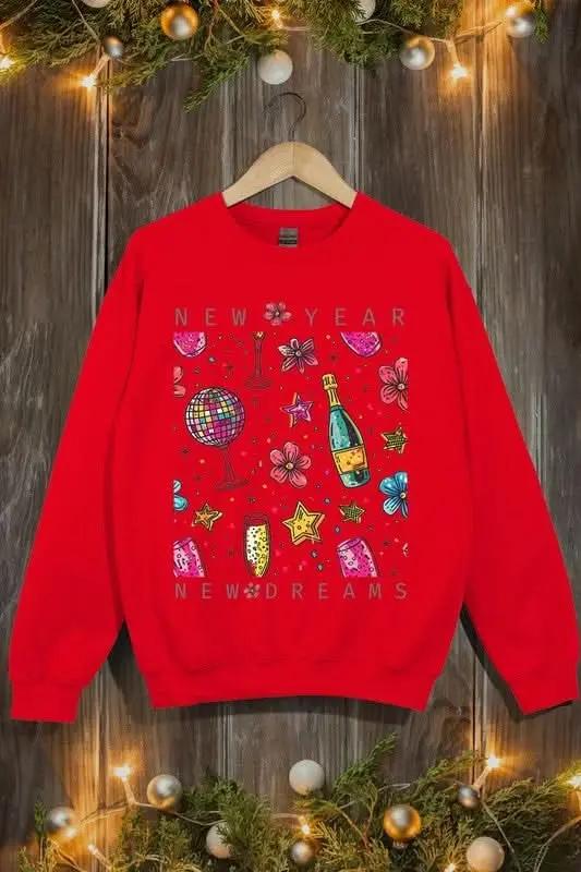 New Year New Dreams Graphic Fleece Sweatshirts - Love Salve